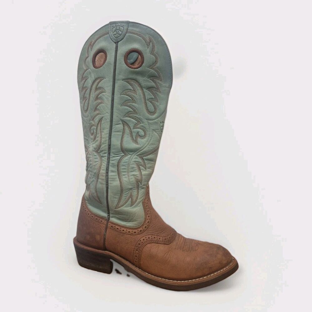 Ariat Heritage Buckaroo Women's Western Boots Size 7.5B Turquoise Blue 14101